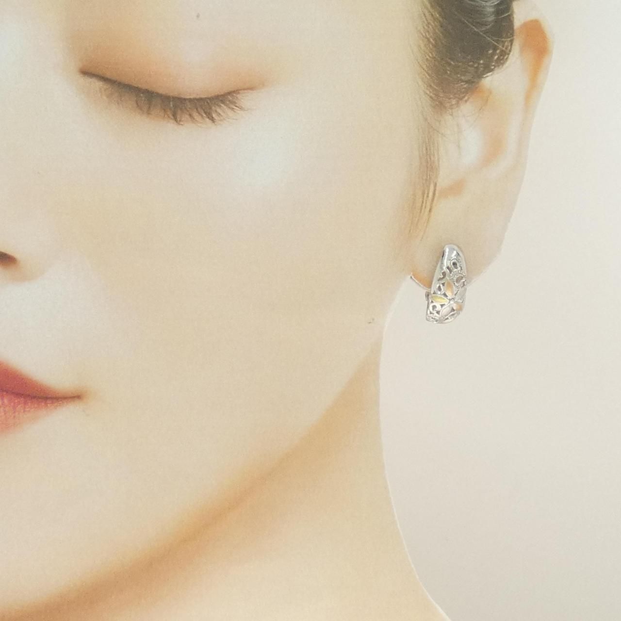  K 18スリー フラワー ピアス イヤリング アクセサリー