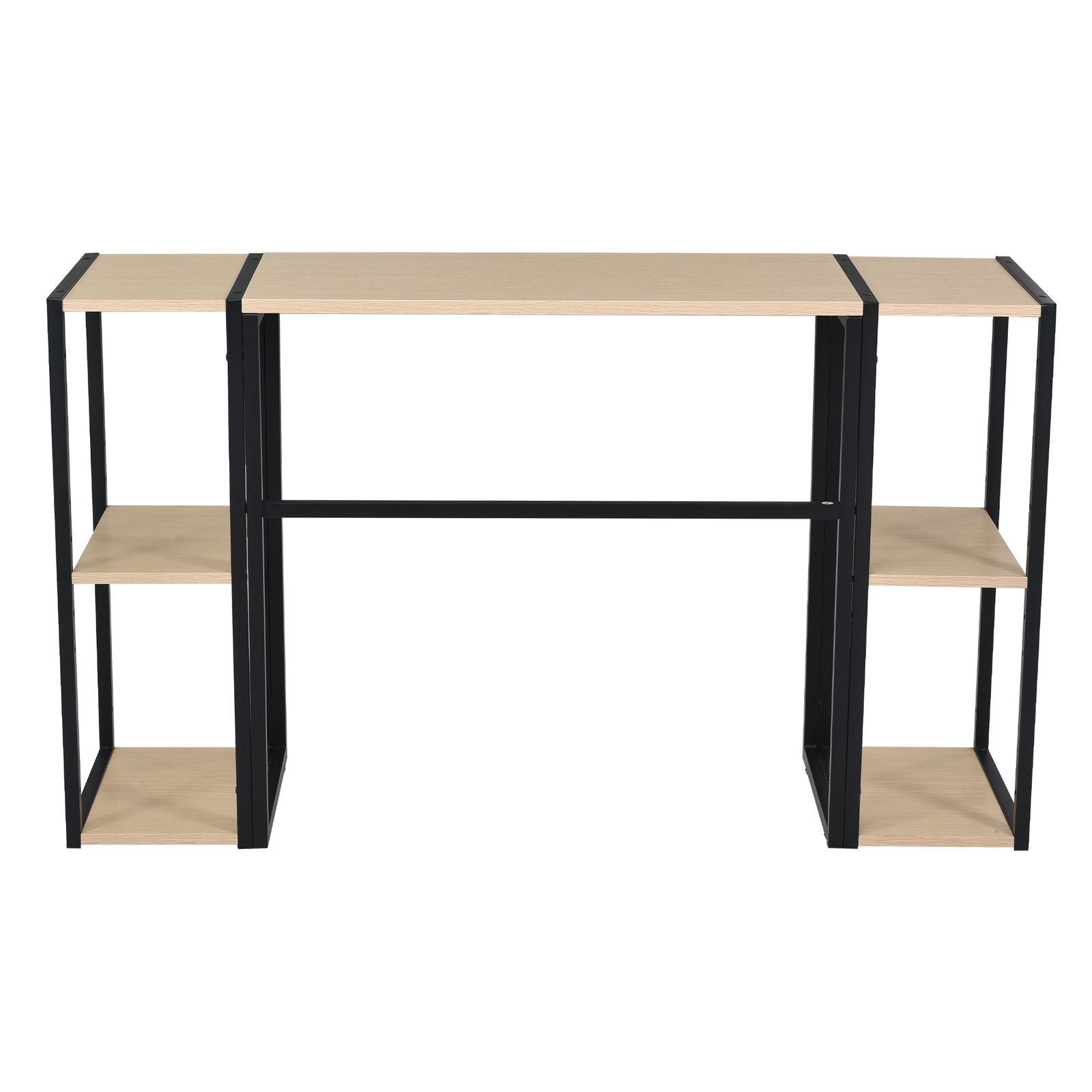 パソコンデスク H型 木製 学習机 オフィスデスク ミシン台 収納ラック2