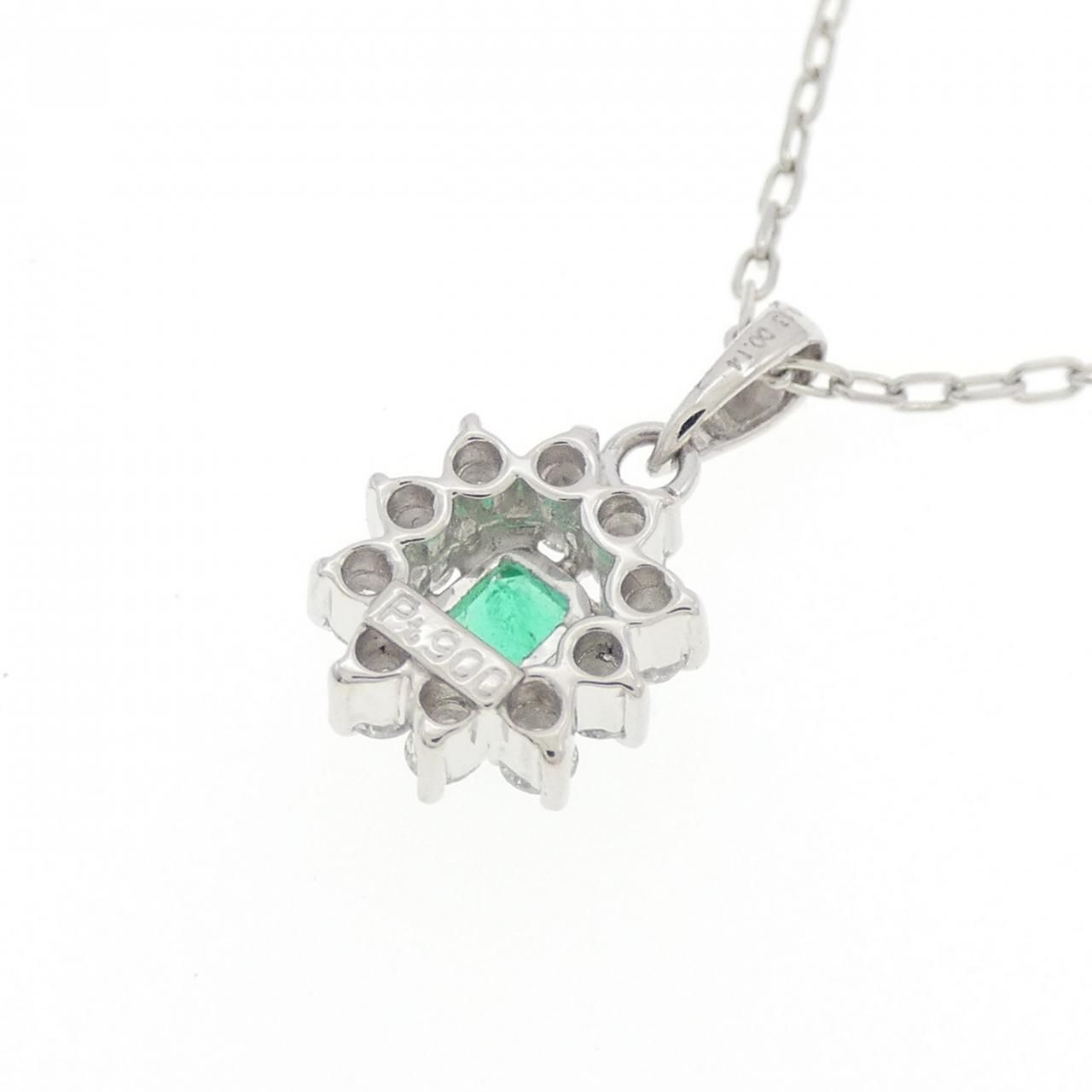  PT 900 850 エメラルド ネックレス 0.13 CT ネックレス アクセサリー