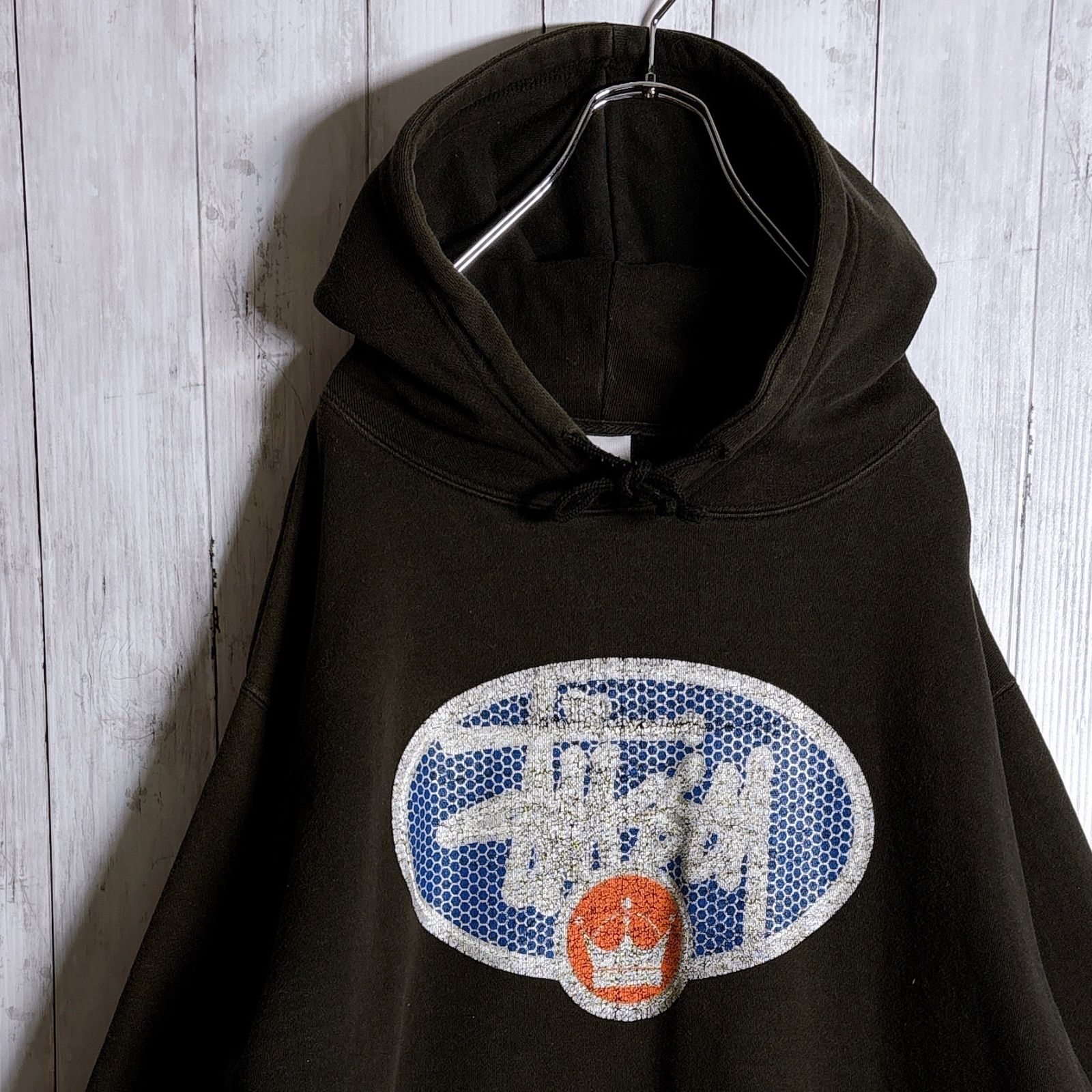 【激レア】00s STUSSYパーカー　鬼フェード 鬼フェード】90s USA古着 OLD STUSSY クラウンロゴ パーカー - メルカリ