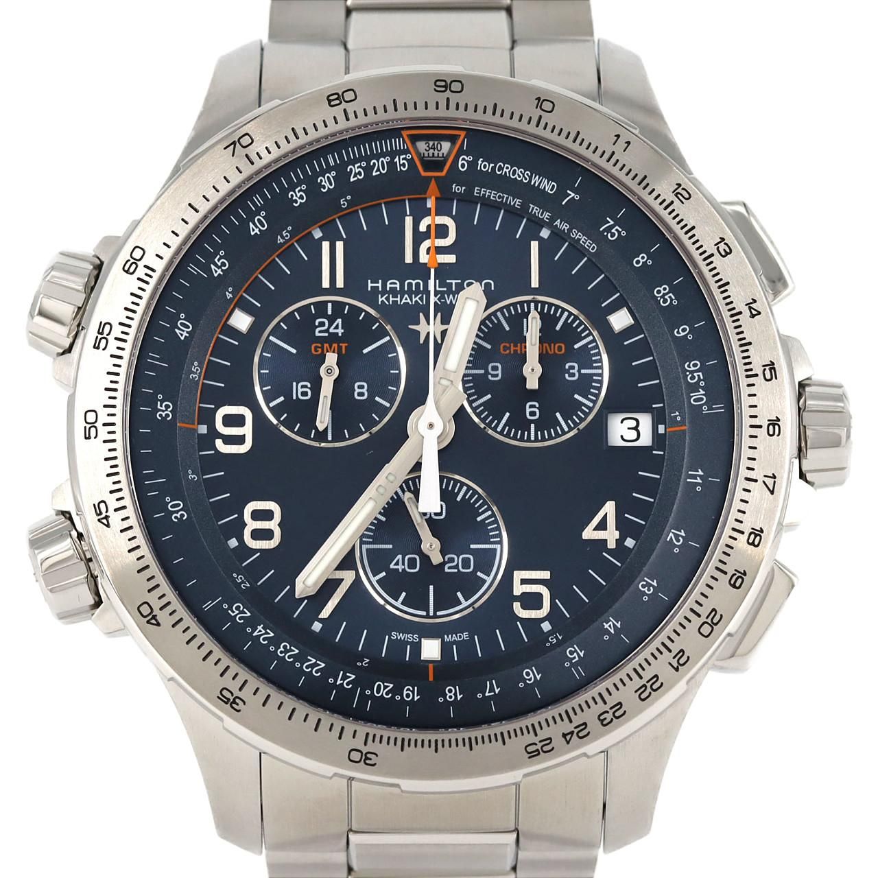 ハミルトン カーキアビエーションX WIND GMTクロノ H 779220 SS クォーツ