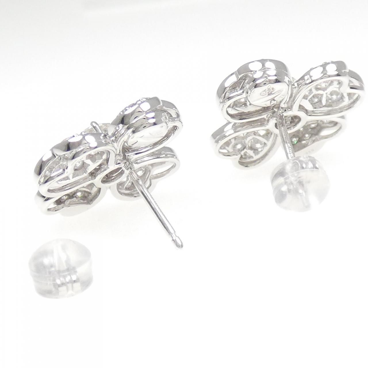 750WG/K18WG フラワー ダイヤモンド ピアス 2.92CT - メルカリ