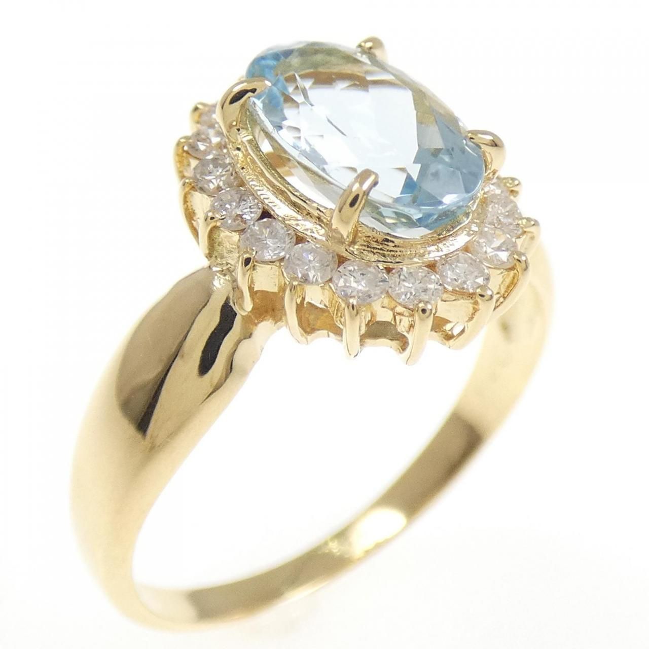 K18YG アクアマリン リング - メルカリ