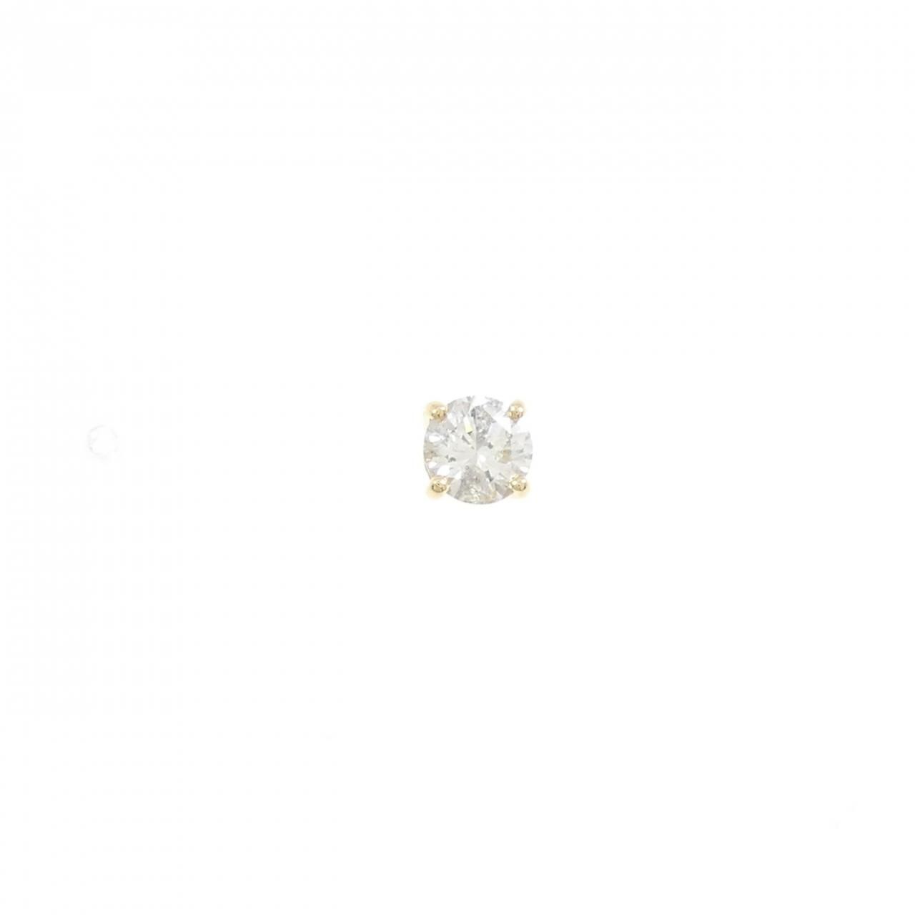 リメイク K 18 YG|ST ソリティア ダイヤモンド ピアス 0.349 CT G I 1 Good 片耳