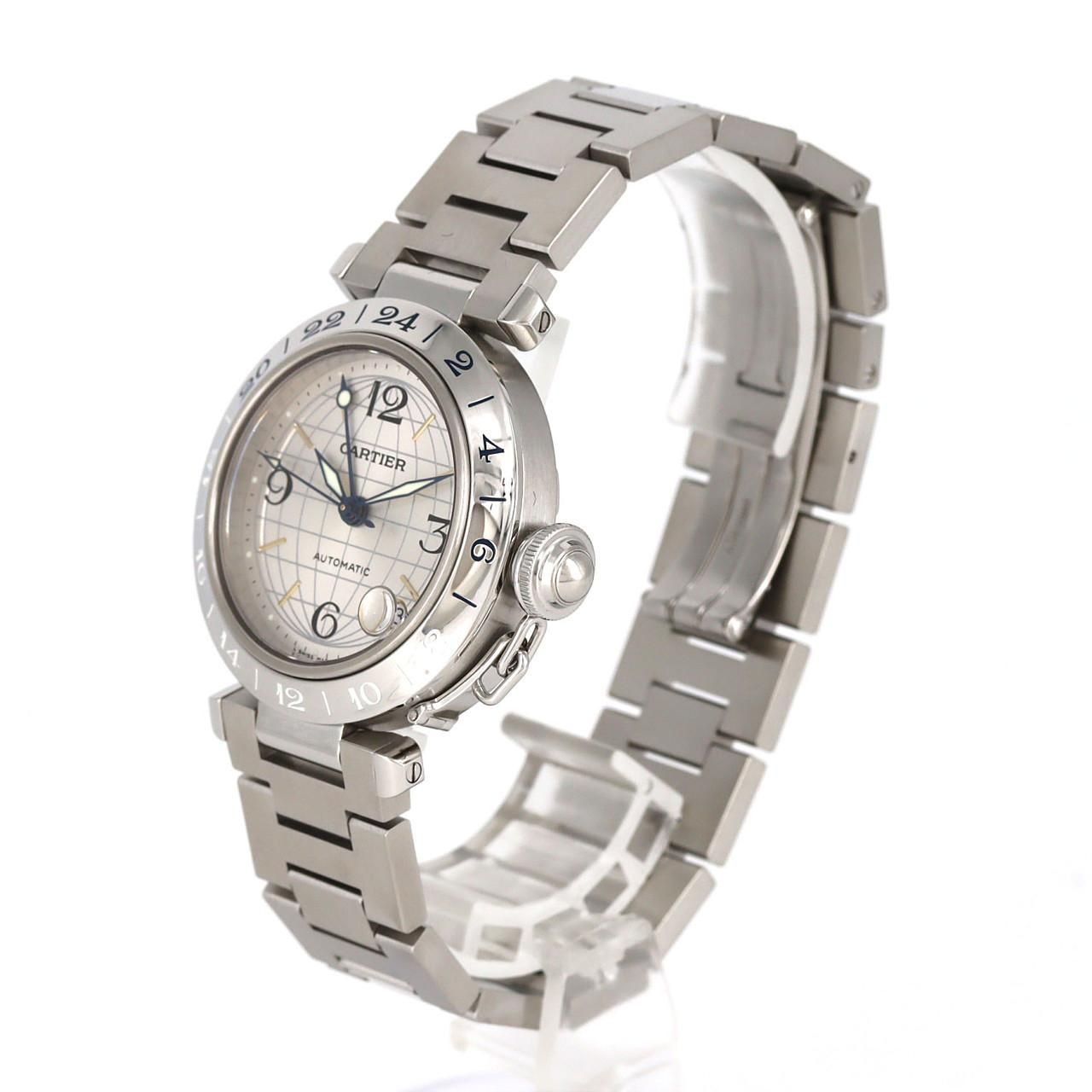  カルティエ パシャC GMT W31029M7 SS 自動巻 お手入れ簡単 自動巻き時計 腕時計(アナログ)