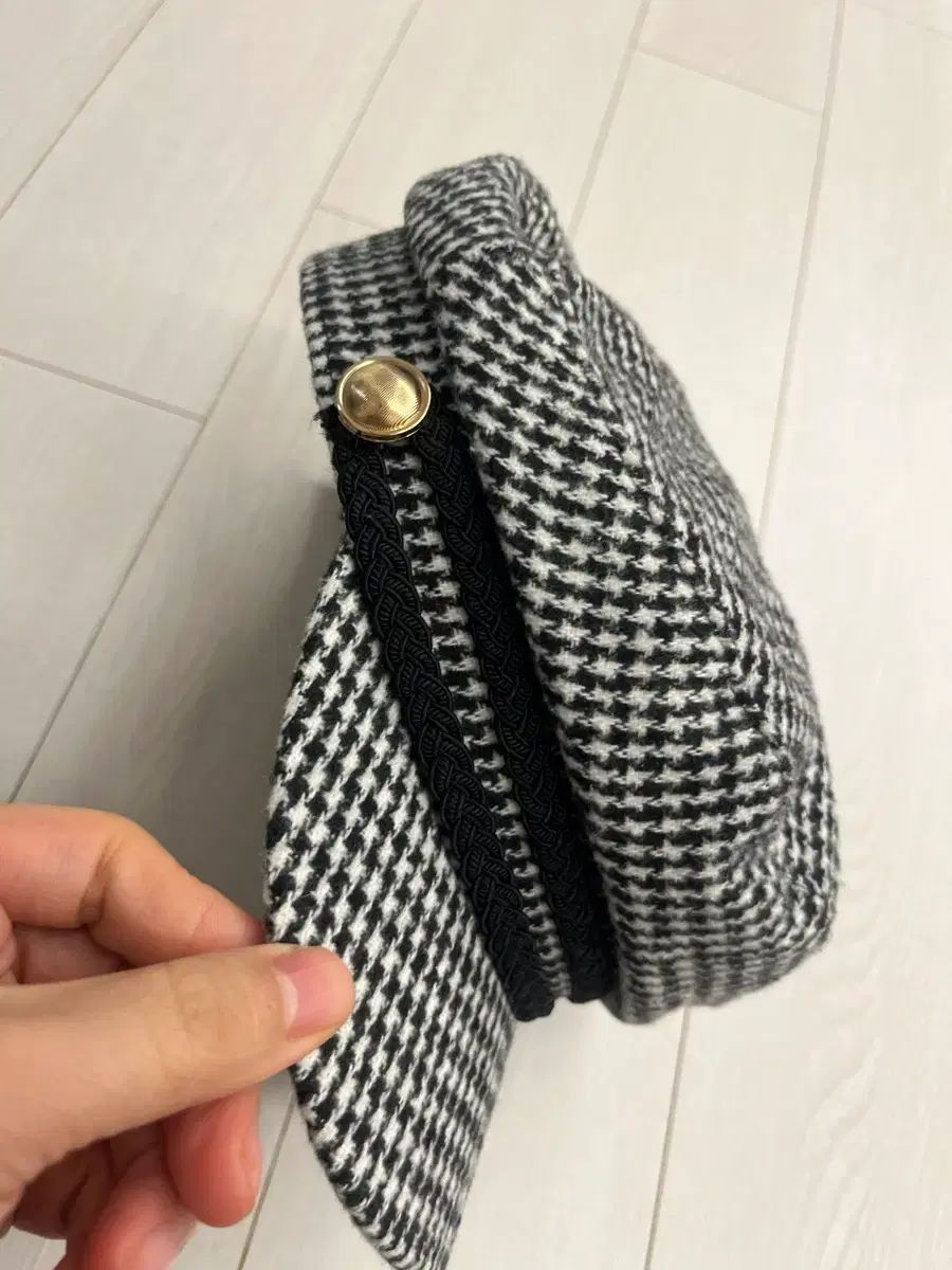 ハウンドトゥース CHECK 麻 下 マドロス 帽子