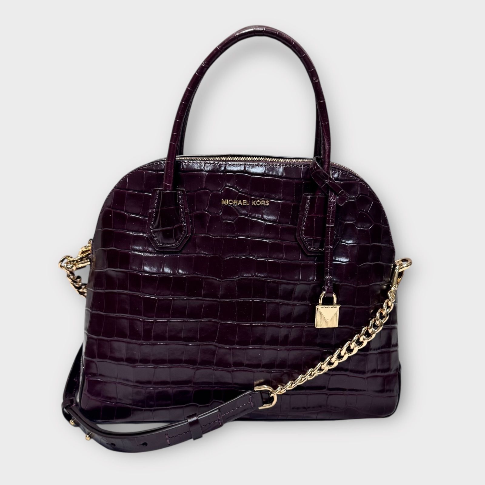 超美品！MICHAEL KORS マイケルコース クロコ型押し 2WAY サッチェル