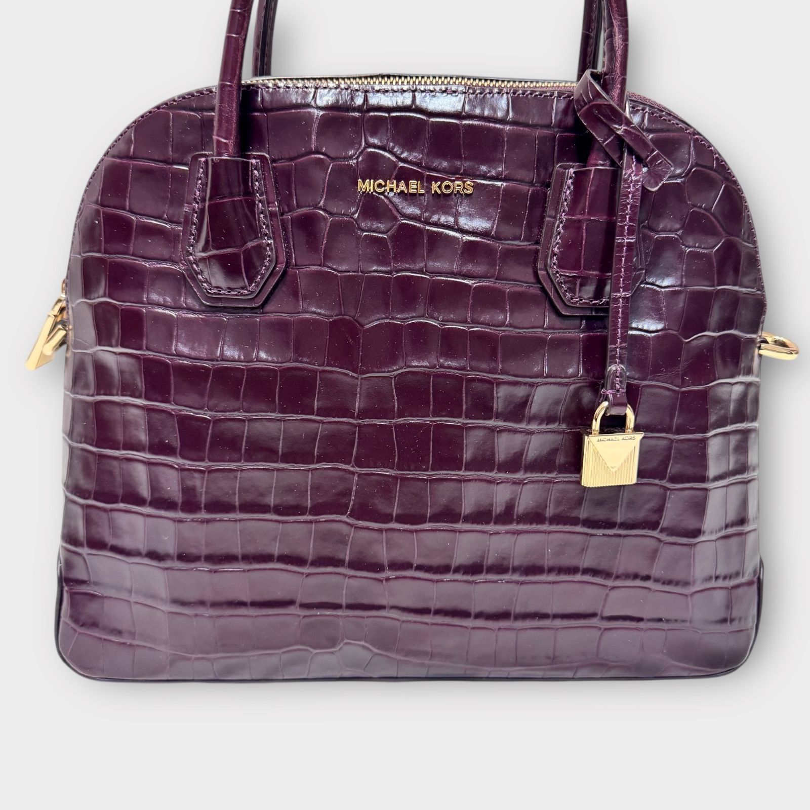超美品！MICHAEL KORS マイケルコース クロコ型押し 2WAY サッチェル 
