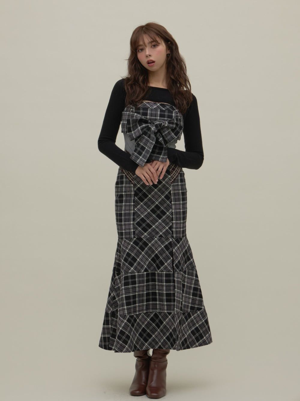 ANDMARY Juni check dress ブラック Sサイズ ANDMARY Juni check dress BLACK S - メルカリ