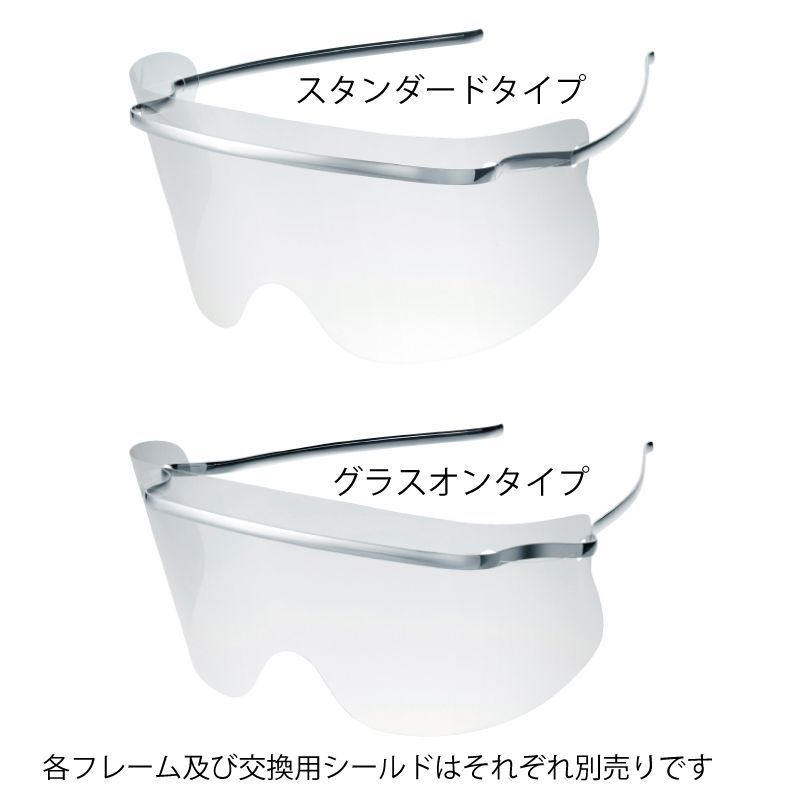入り 曇りにくさ重視のフェイスシールド ゴーグル 作業用 保護メガネ 防塵 粉塵予防パラシールド チタンフレーム
