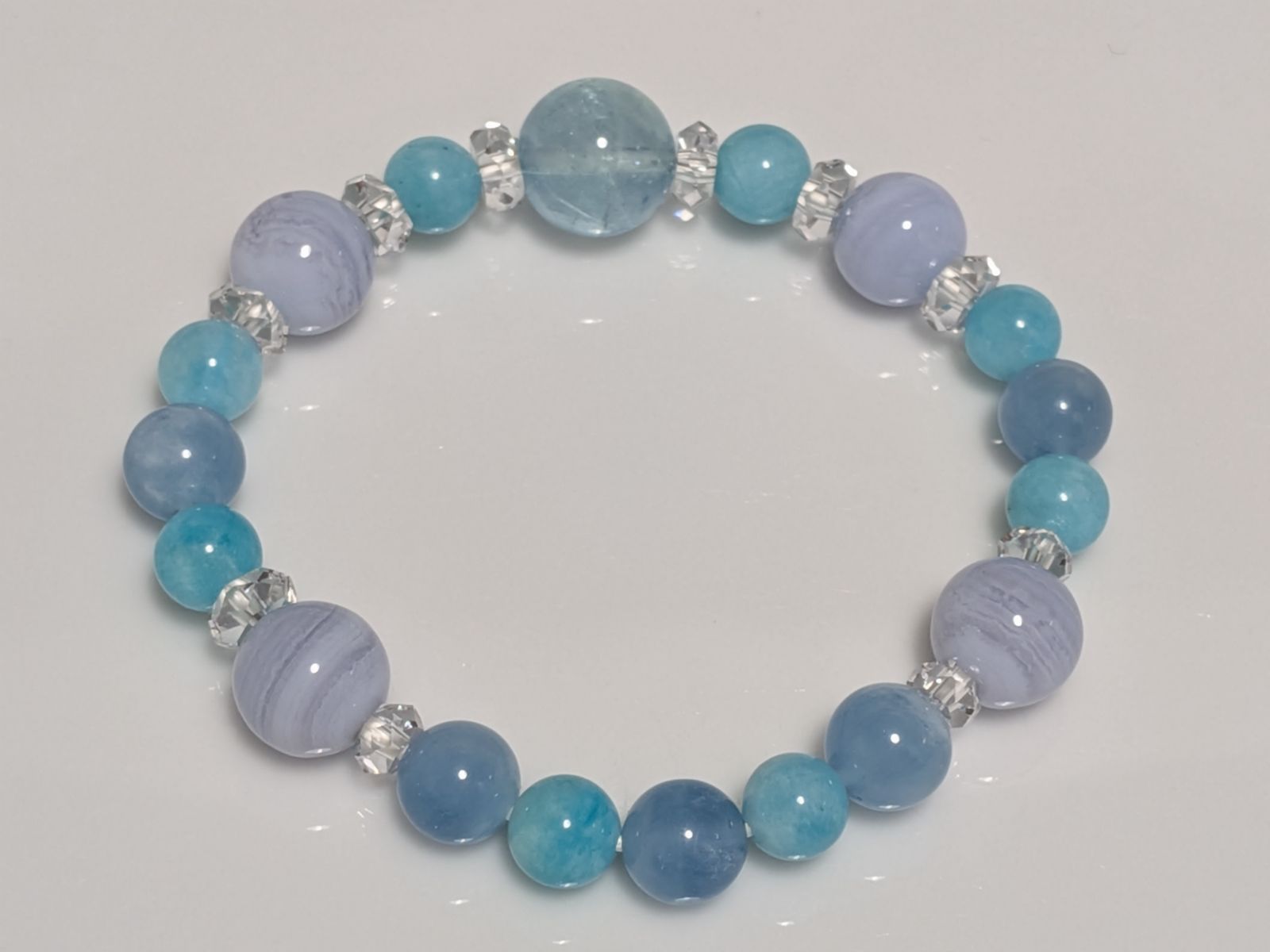 パワーストーン ブレスレット 天然石 ブルートパーズ他 14 cm No.279