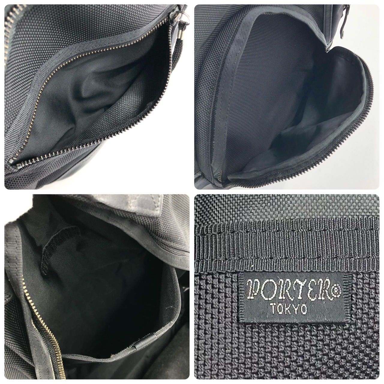 美品】PORTER ポーター ヒート デイパック リュック バックパック 黒