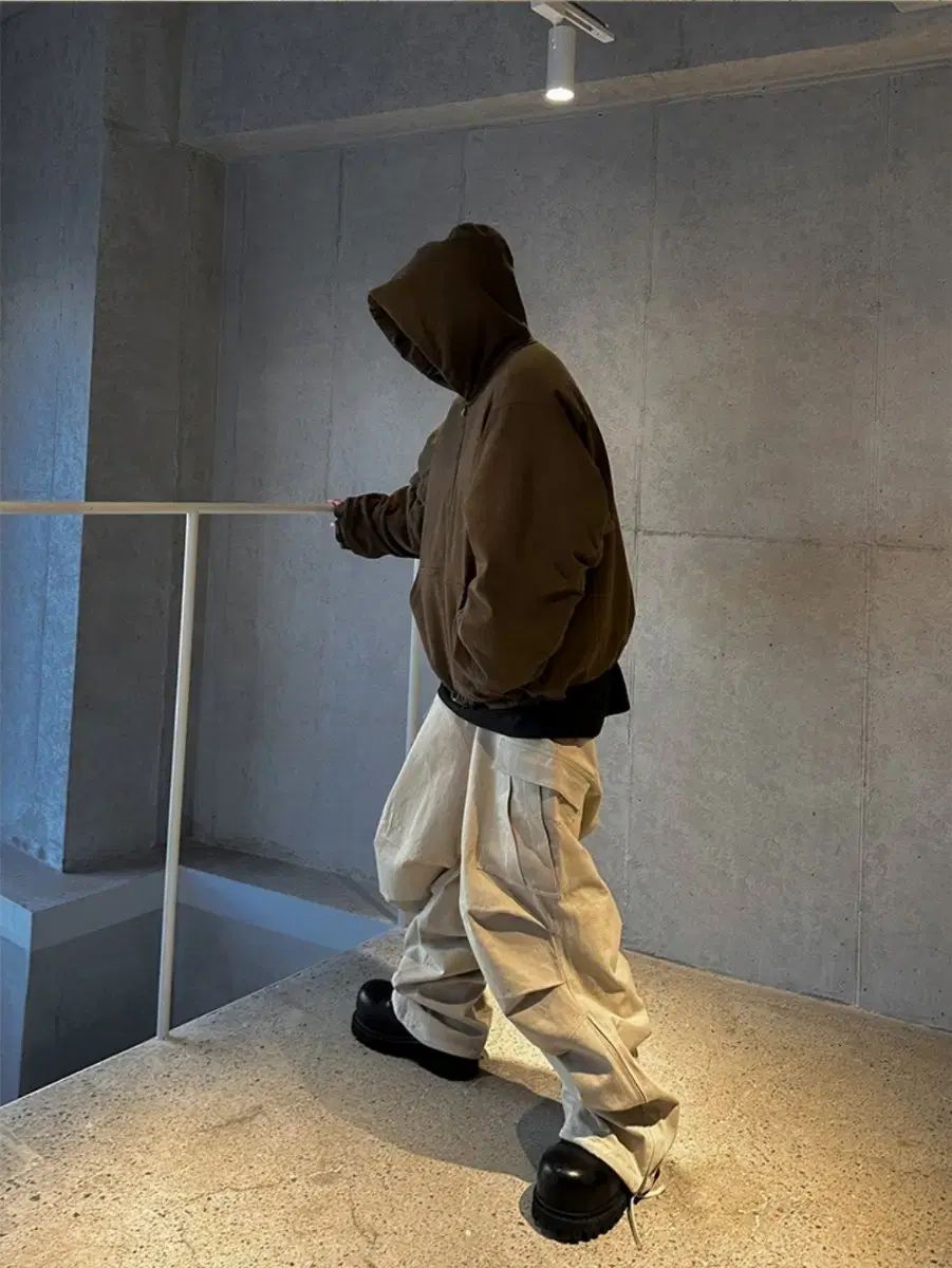 ノンノッド モールスキン シャーリング ブルゾン カーキ ブラウン