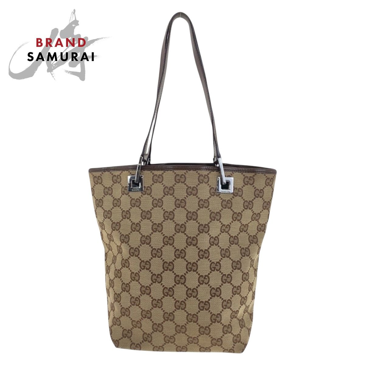 レディース GUCCI グッチ ベージュ ブラウン シルバー金具 GG 