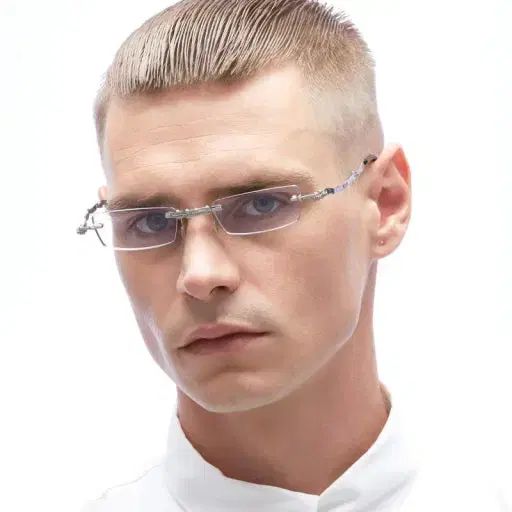 クボラウム h 41 縁なしめがね シルバー