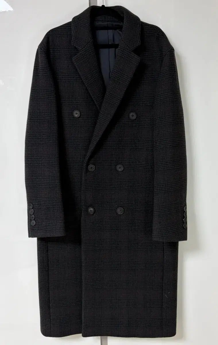 MAMAGARI CHECK DOUBLE BREASTED LONG COAT