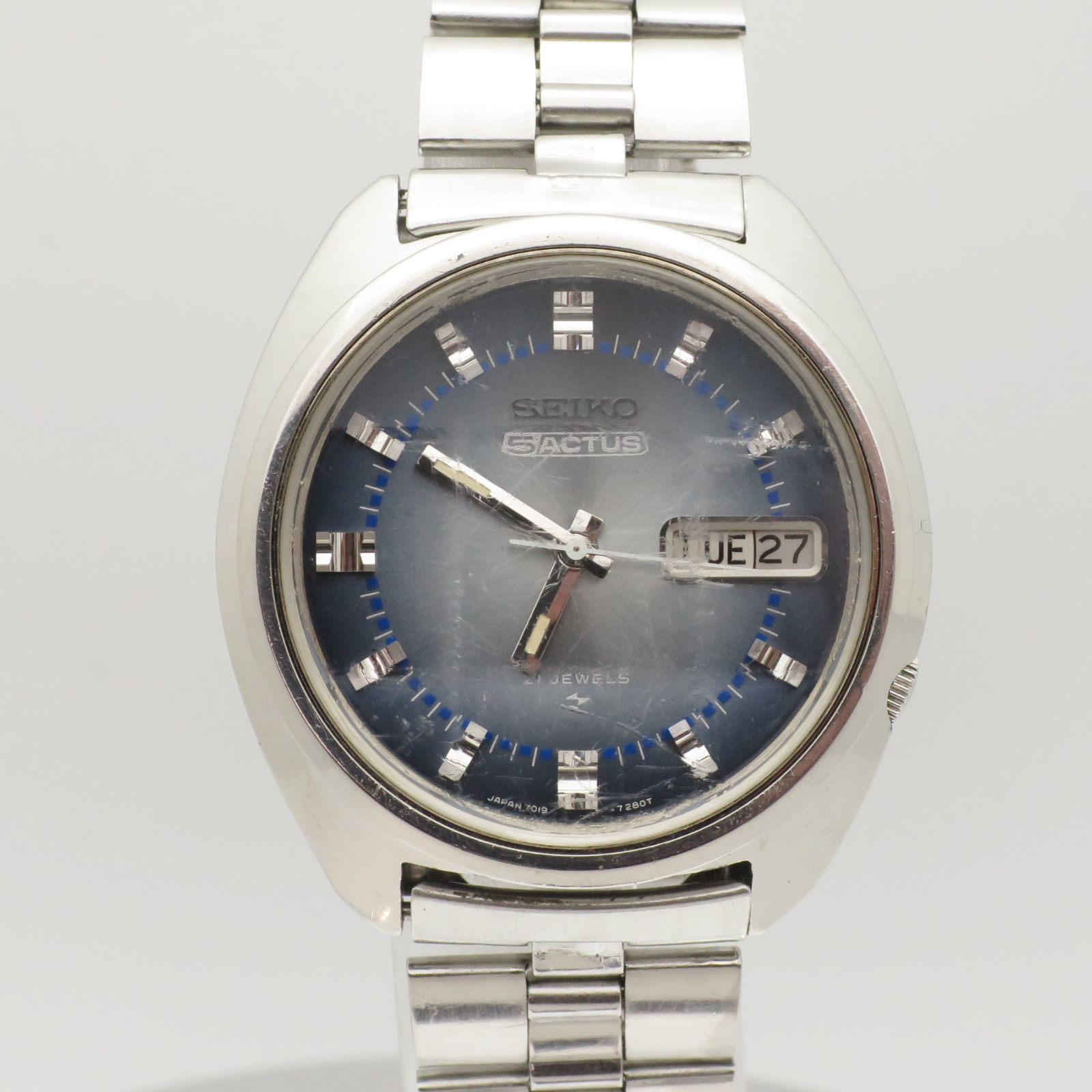 稼働品】5アクタス セイコー メンズ腕時計 7019-7210 自動巻 21石