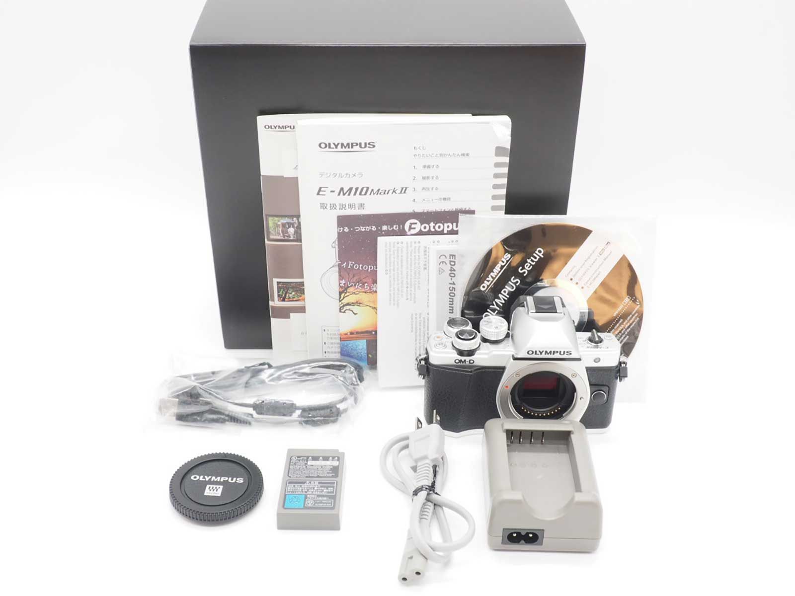 オリンパス Olympus OM D E M 10 Mark II 16 1 MP Camera Silver 2408 shots 元箱 Z 5666 A
