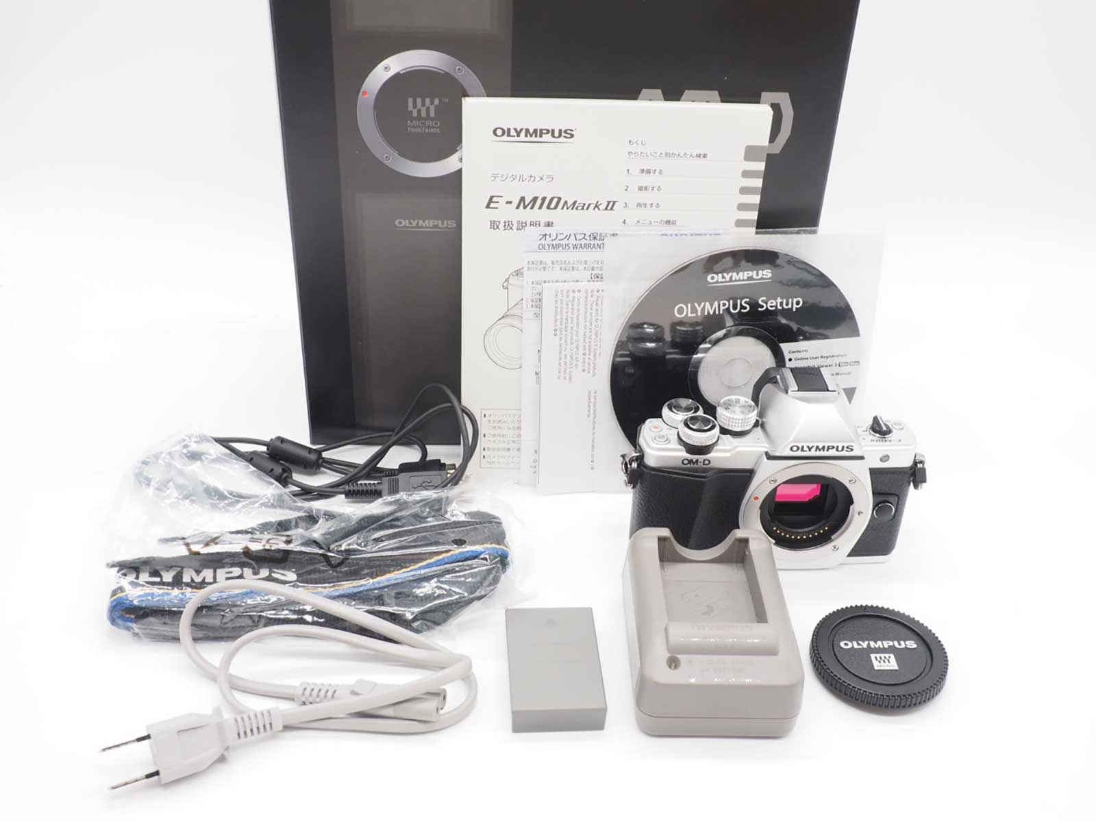 オリンパス Olympus OM D E M 10 Mark II 16 1 MP Camera Silver 1544 shots 元箱 Z 5668 A