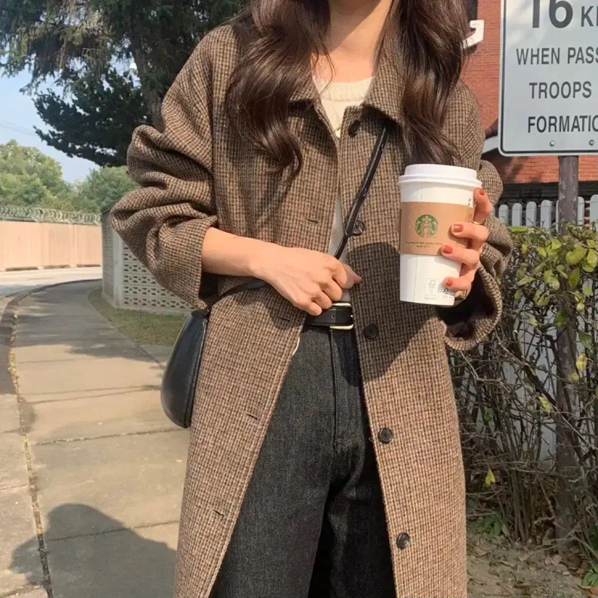 ベルガモット CHECK RAY ウール アルパカ ロングコート