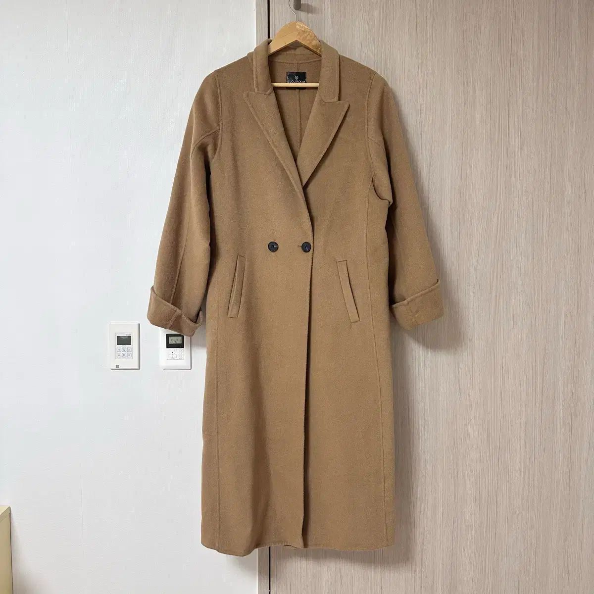 コート ルーアートルーム ウール100 ハンドメイドロングコート キャメル