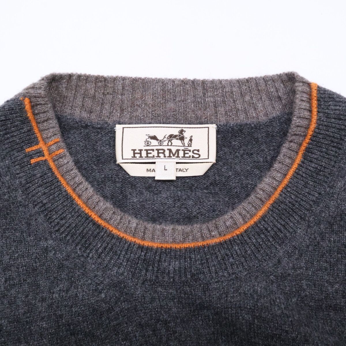 HERMES エルメス 【国内正規】カシミヤ100％ クルーネック ニット