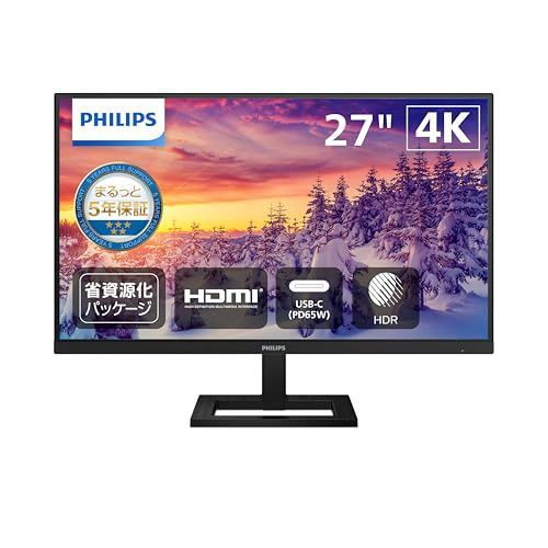 PHILIPS モニターディスプレイ 11 27インチ 3840 x 2160 4 K IPS スピーカー2 W 2 昇降 チルト HDMI 2.0 USB C 3.2 Gen 1 65 DP Alt mode 71 aa d f