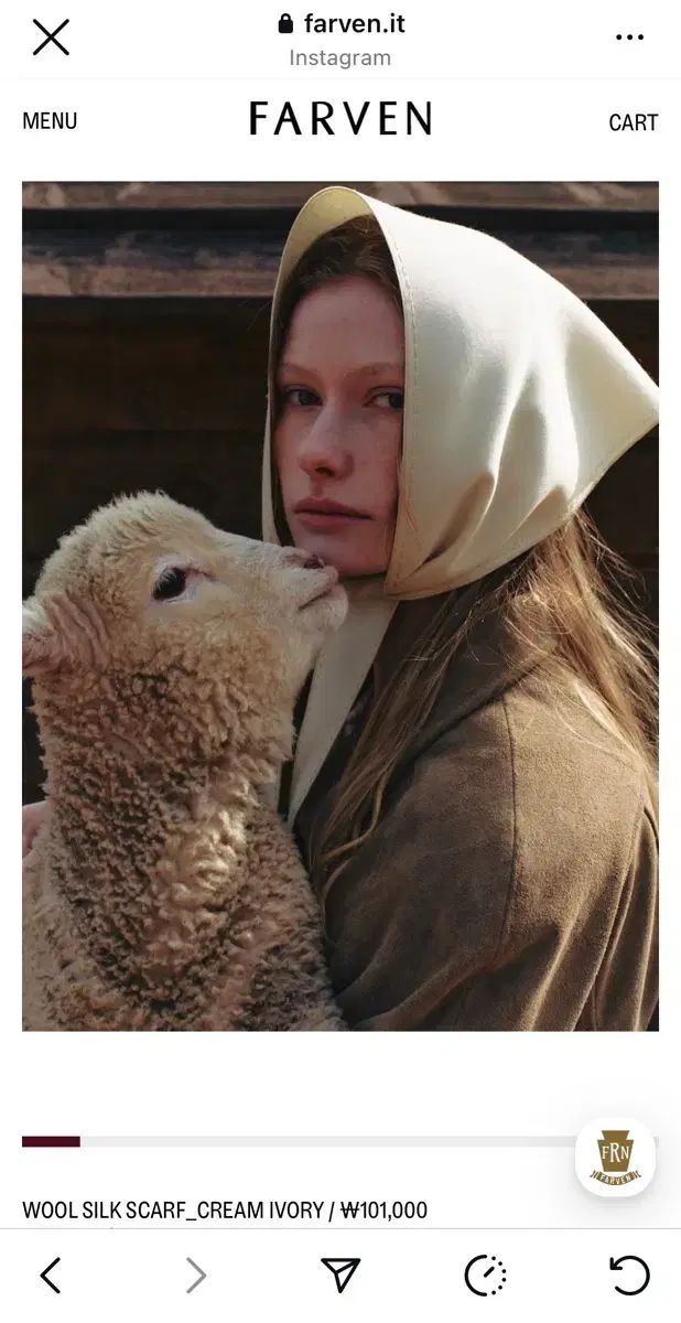 パルベン ウールシルク スカーフ アイボリー