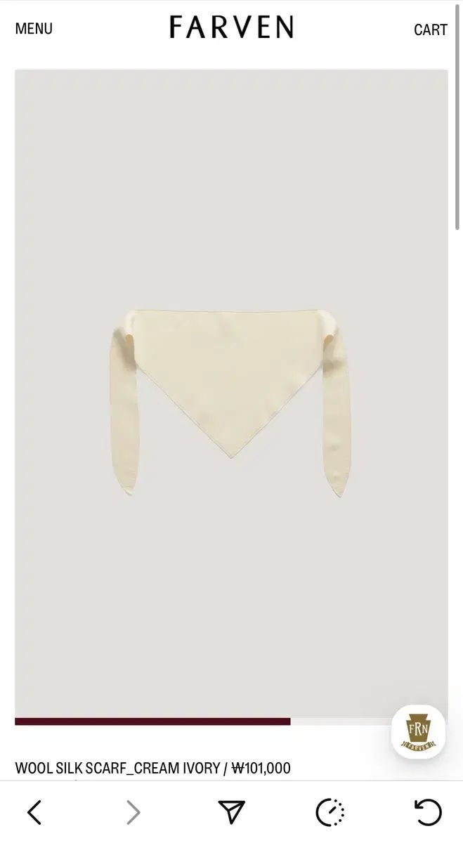 パルベン ウールシルク スカーフ アイボリーカラー