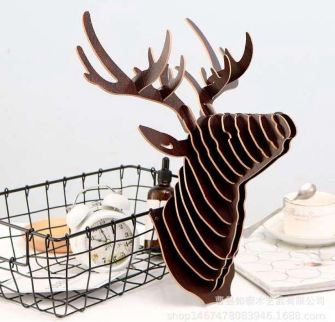 リビング トナカイ 壁掛け オブジェ 鹿 3D DIY 北欧 ディア シフゾウ