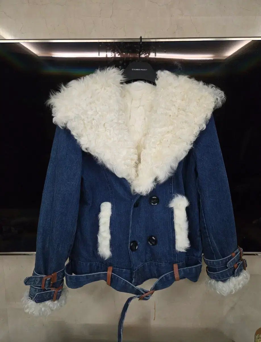 リーリアルシープスキンデニムファー ジャケット