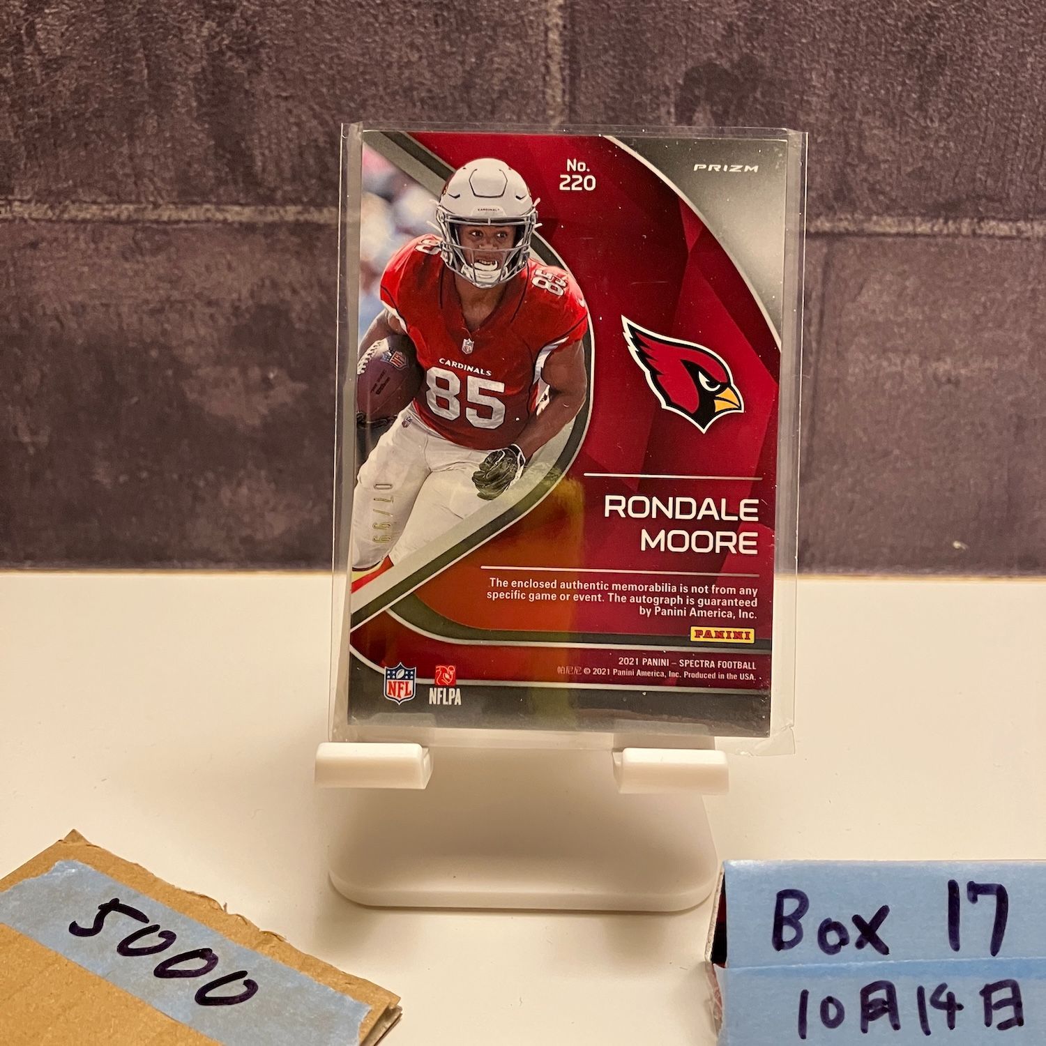 2021 Panini Spectra Rondale Moore 直筆サインカード Arizona