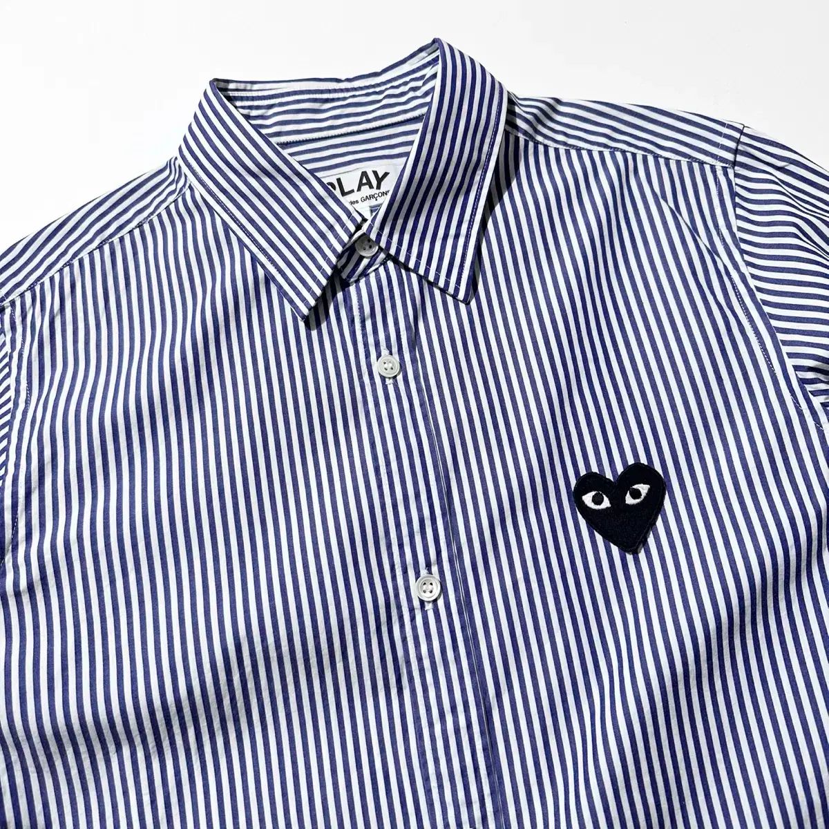 レディースL コム・デ・ギャルソン PLAY ハート ワッペン ストライプ