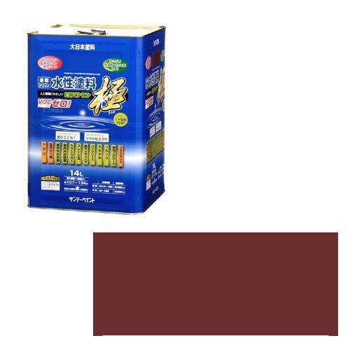  サンデーペイント 水性ECOアクア 茶色 14 L ニス ステイン 塗料 塗装