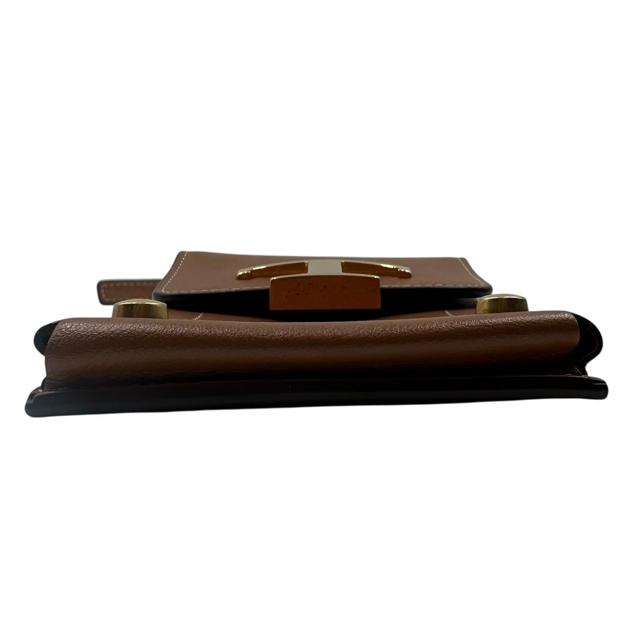 【美品】TOD'S サコッシュ シボ革 ブラウン キャメル シルバー金具 良品✨ TOD'S トッズ Tタイムレス T金具 スマホショルダーバッグ