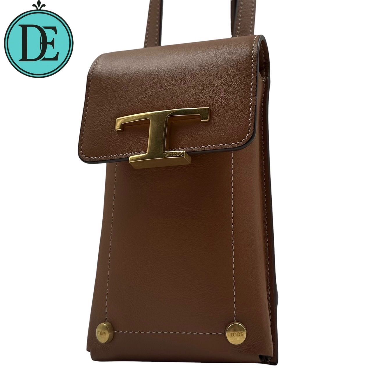 良品✨ TOD'S トッズ Tタイムレス T金具 スマホショルダーバッグ