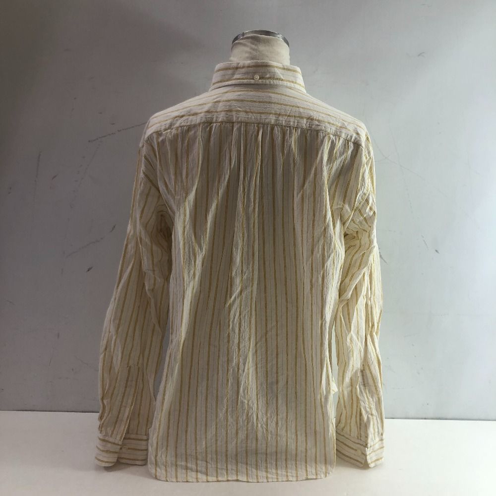 04 w 5514∞ GLAMOUR ヒステリックグラマー VIXEN LINE刺繍 ボタンダウン シャツ 長袖 アイボリー サイズL ストライプ