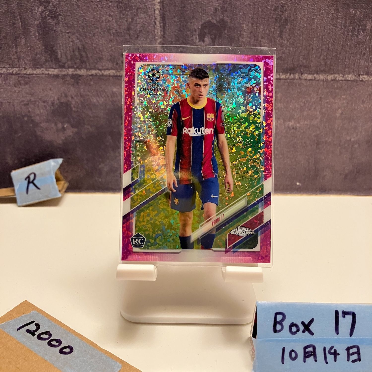2021 Topps Chrome UEFA Champions League Pedri 063 175 FC Barcelona Pink Speckle Refractor RC ルーキー Rookie カード