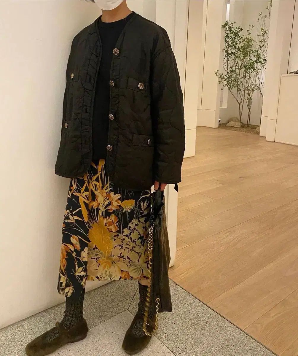 R 13 アール サーティーン ブラック キルティングジャケット