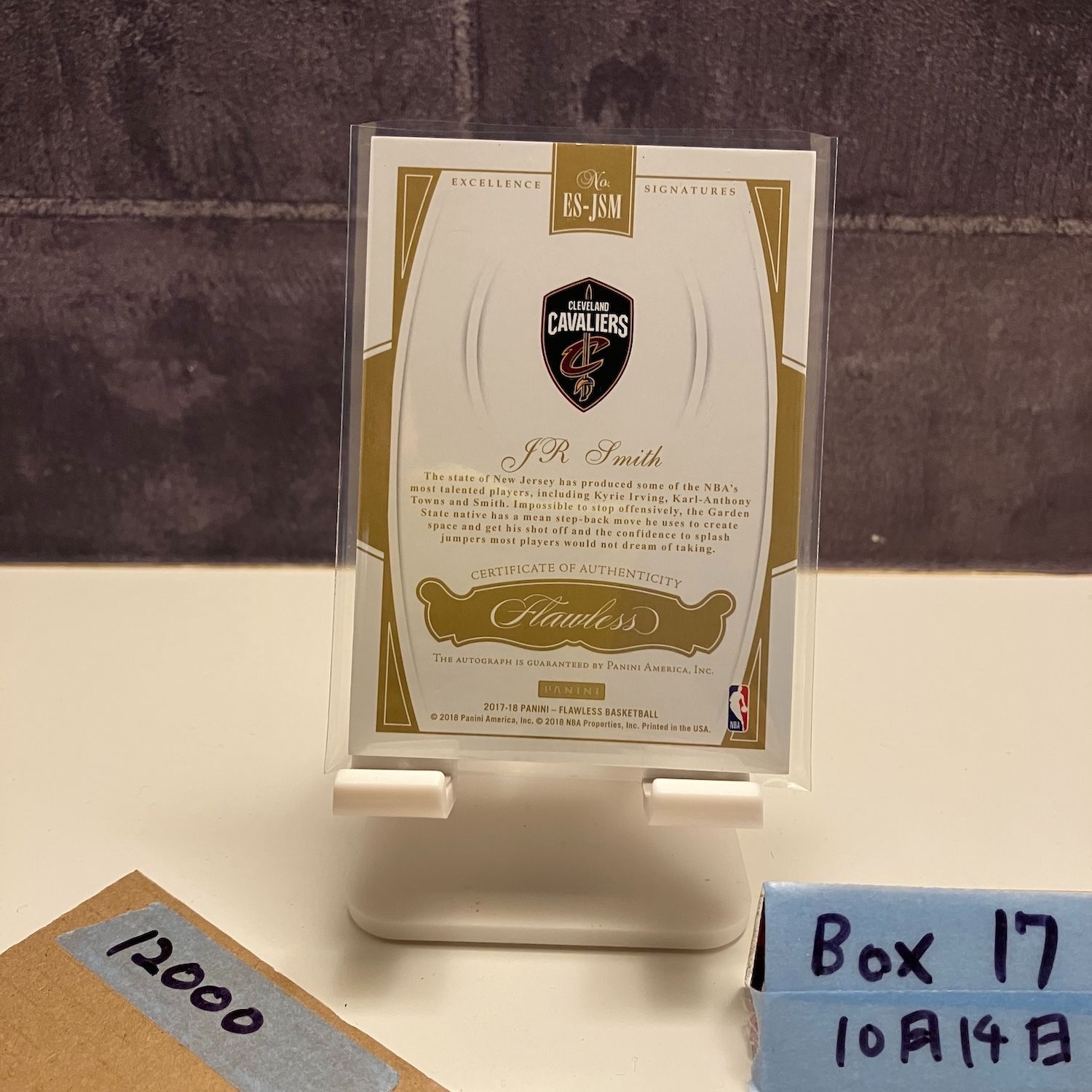 2017-18 Panini Flawless JR Smith 07 10 直筆サインカード Cleveland Cavaliers Excellence Signatures カード