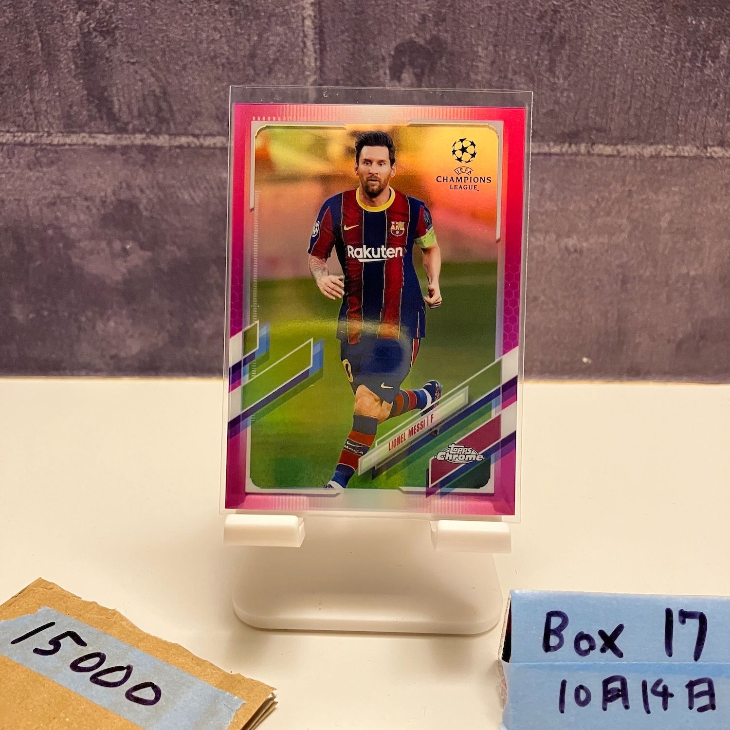 2021 Topps Chrome UEFA Champions League Lionel Messi 055|175 FC Barcelona Pink Refractor カード