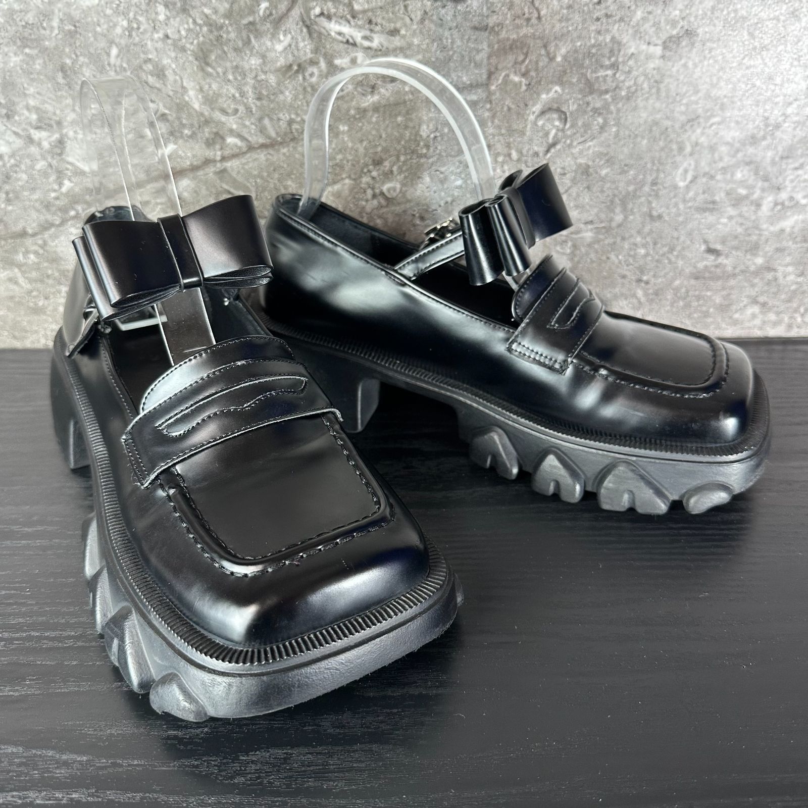 S603 美品 完売品 epine エピヌ ribbon Goa Loafer 厚底リボンゴア