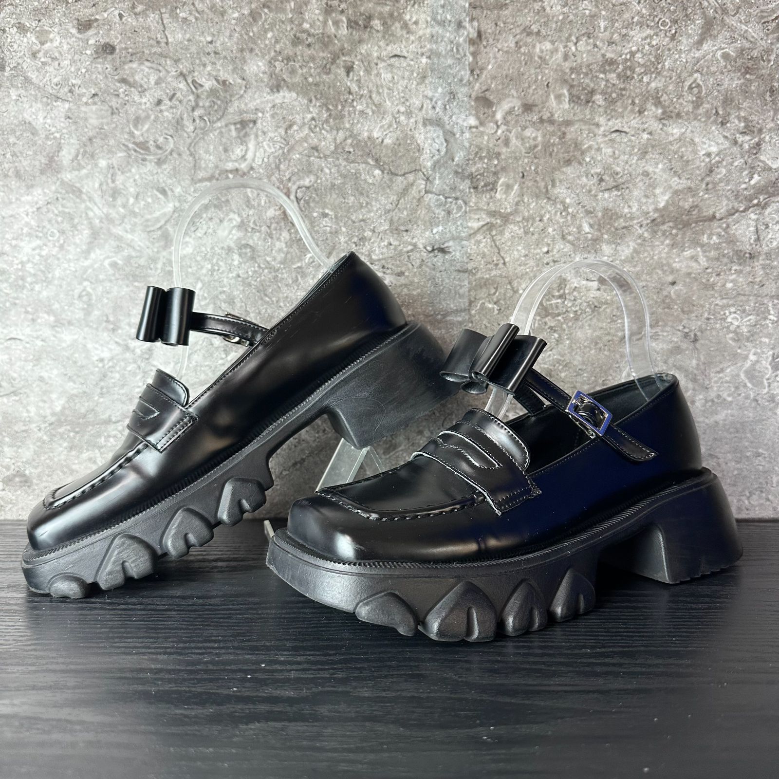 S603 美品 完売品 epine エピヌ ribbon Goa Loafer 厚底リボンゴア