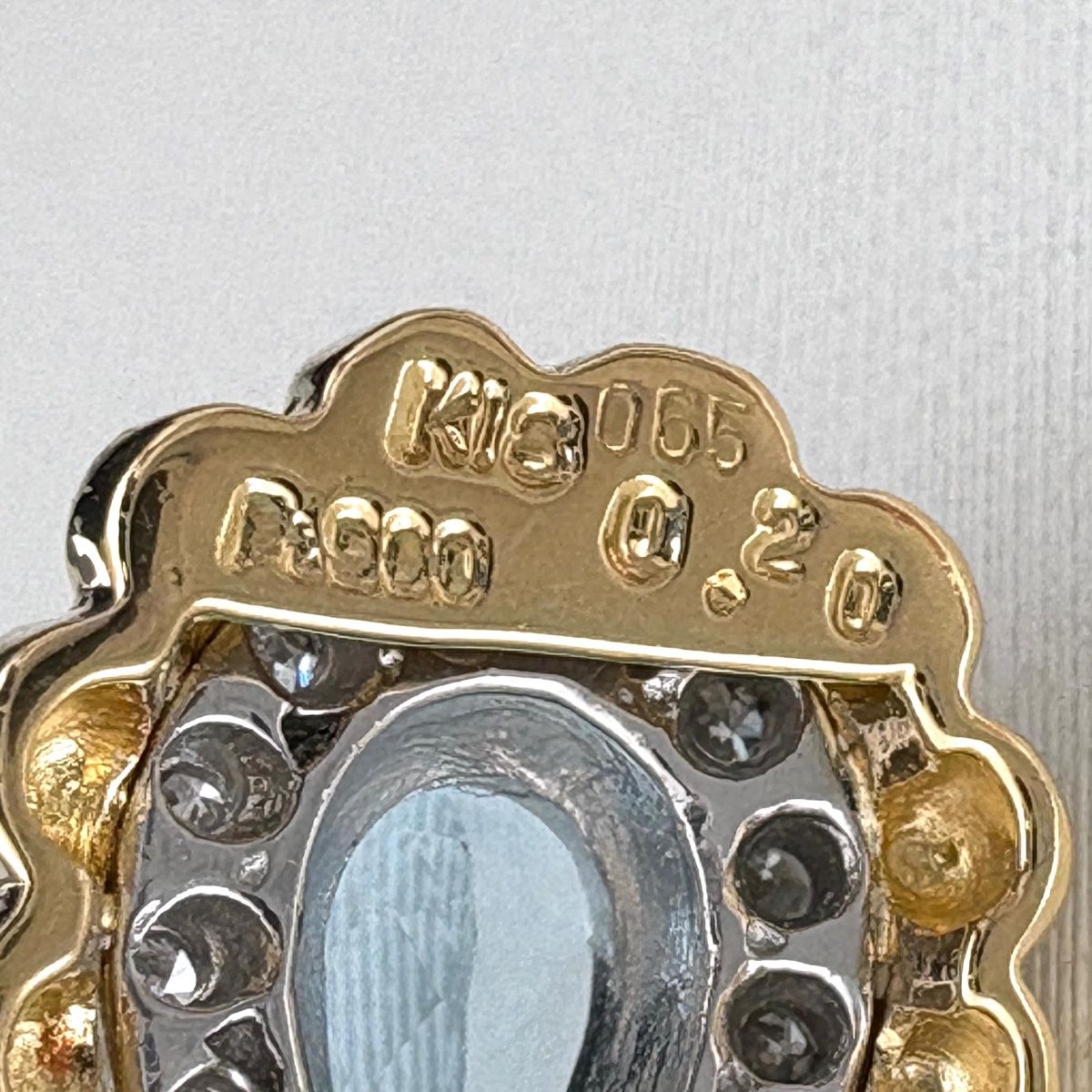 アクアマリン デザインネックレス プラチナ YG イエローゴールド