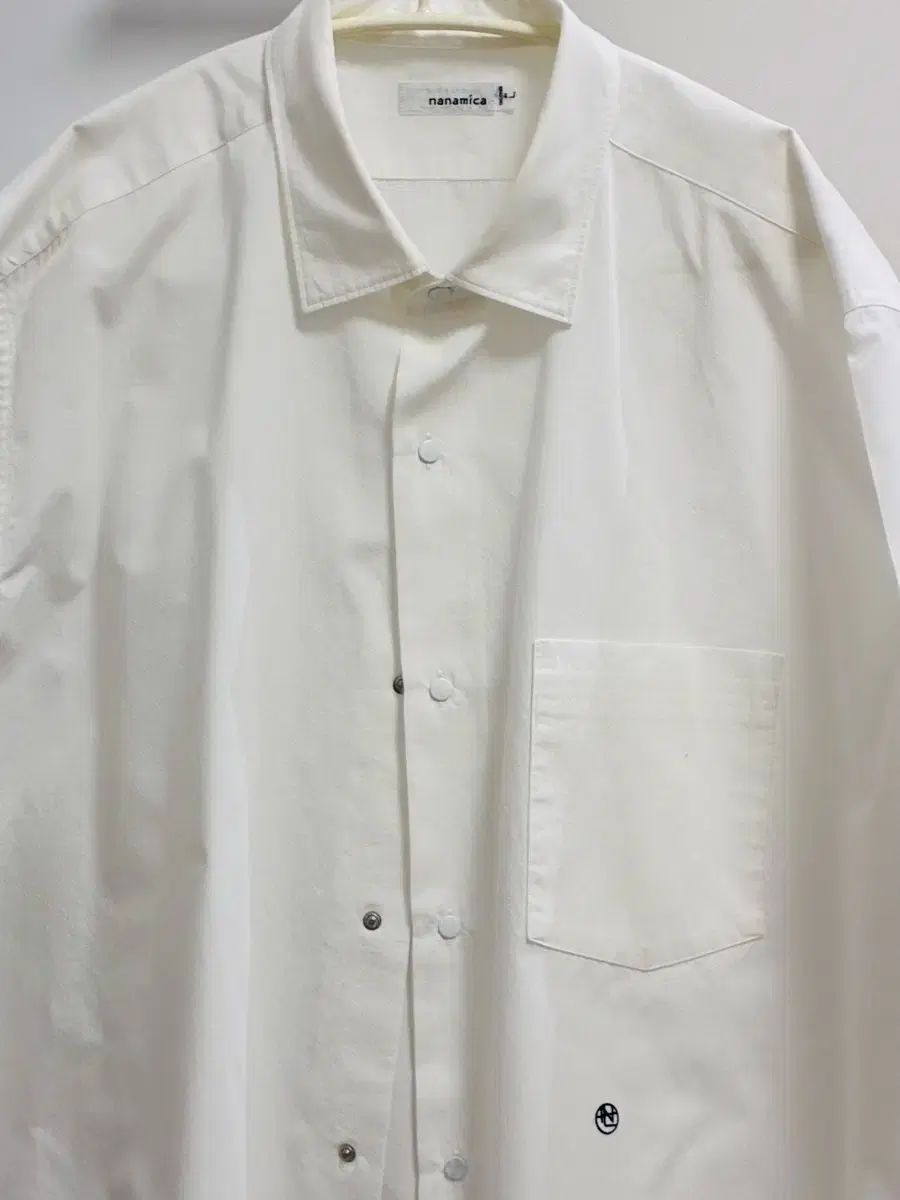nanamica WIND AND WISH カラーシャツ 白 半袖 L