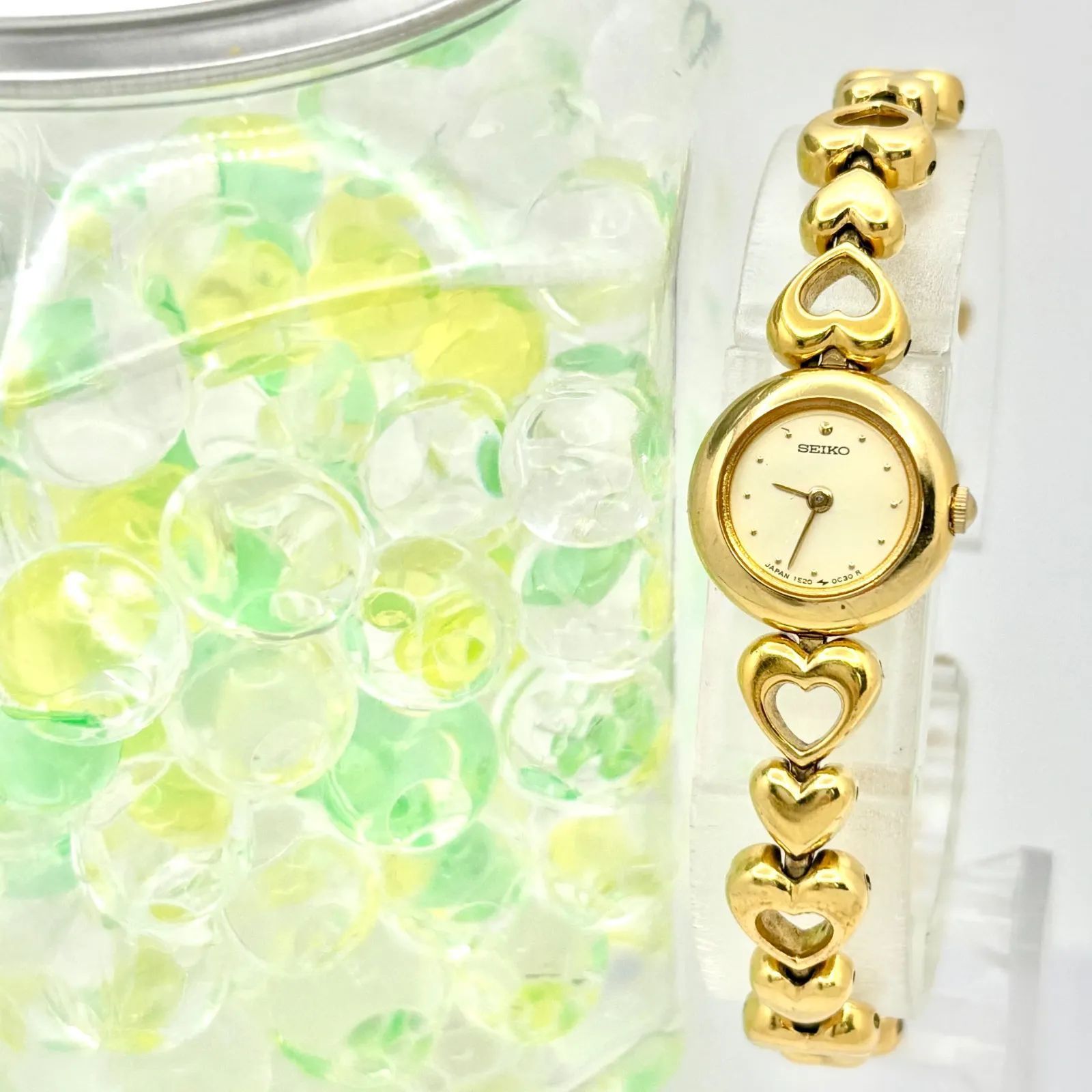 【新品電池】 SEIKO セイコー レディース 腕時計 ドレス ハート ゴールド 新品電池】SEIKO セイコー ハート ゴールド レディース 腕時計 1E20