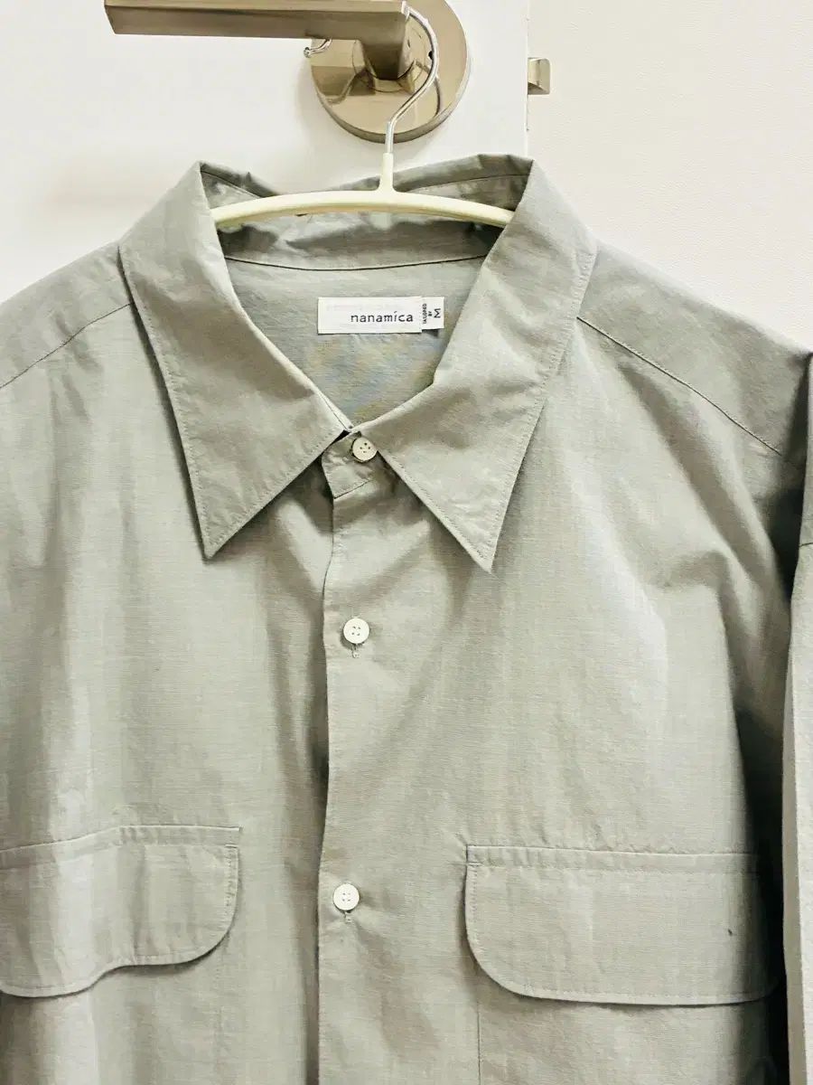 nanamica ナナミカ ポケット カラー シャツ グレー Mサイズ 日本