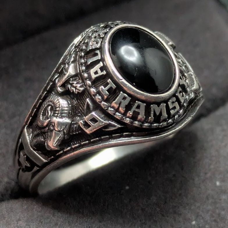 JOSTENS 10K スターリングシルバー 40's 9号 カレッジリング JOSTENS 10K スターリングシルバー 40's 9号 カレッジリング