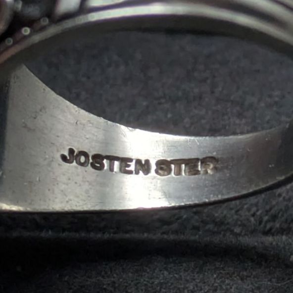 ヴィンテージ JOSTENS スターリングシルバー925 カレッジリング 黒石
