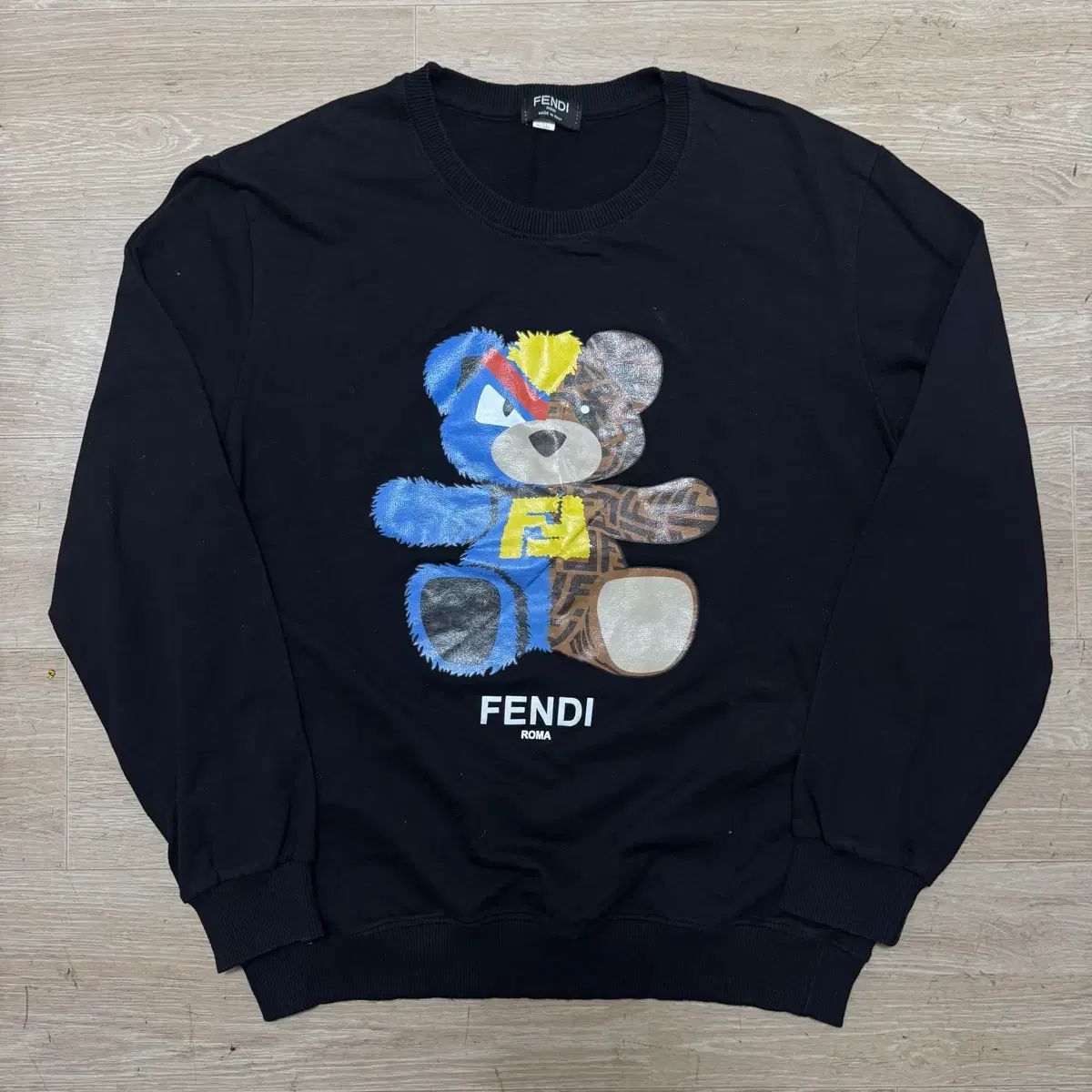 フェンディ キッズ ベアプリンティング 起毛 スウェット